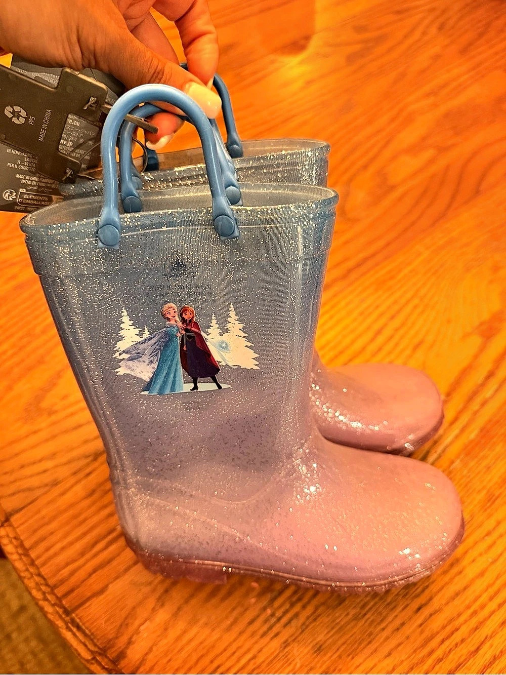 Disney Store Frozen Rain Boots for Kids Pink & Blue Girls US 11 NWT